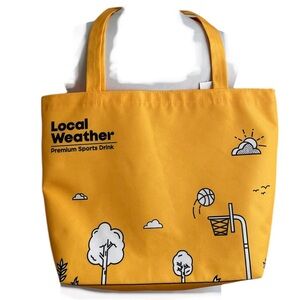 NWT Local Weather Tote Bag -Yellow w/ pop-art animae graphics